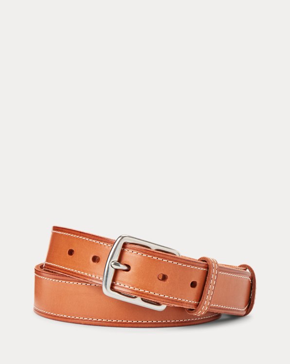 Topstitched Leather Belt
