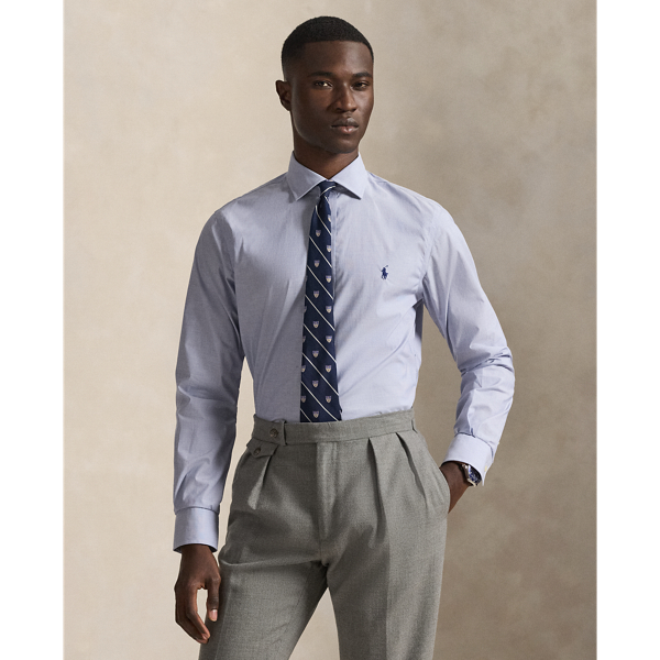 A multi-step process that includes high-tension yarn-spinning gives this shirt's pure cotton fabric a hint of stretch.