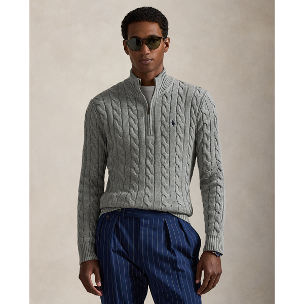 This chunky-knit cotton layer features our iconic cable design and signature embroidered Pony.