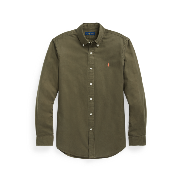 Chemise Oxford cintrée teinte en pièce