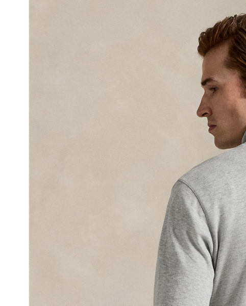 This quarter-zip pullover is made with a supersmooth cotton blend and finished with our signature embroidered Pony.