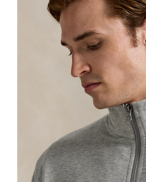This quarter-zip pullover is made with a supersmooth cotton blend and finished with our signature embroidered Pony.