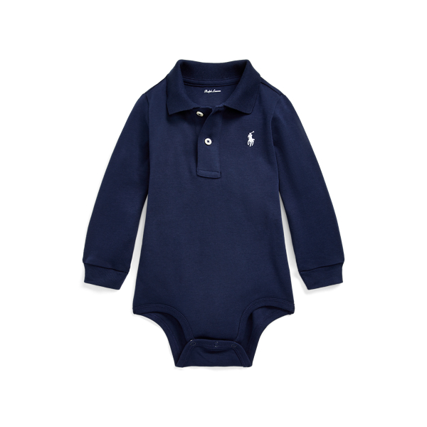 폴로 랄프로렌 베이비 아기옷 우주복  Polo Ralph Lauren Soft Cotton Polo Bodysuit,French Navy
