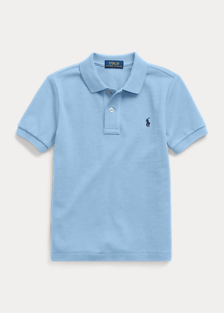 Polo Ralph Lauren Kids' Cotton Mesh Polo Shirt In Sky Blue
