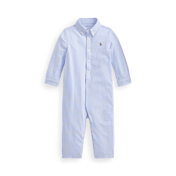 Combinaison bébé Oxford jersey rayé