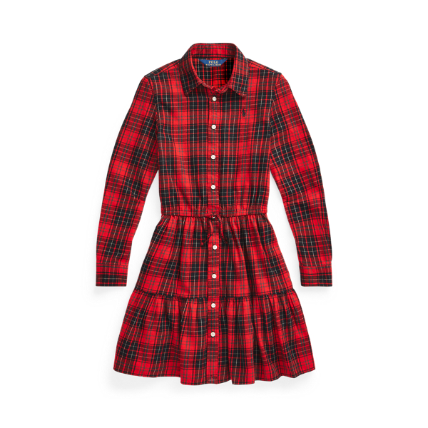Ralph LaurenRalph Lauren Plaid Cotton Twill Shirtdress in Red Black