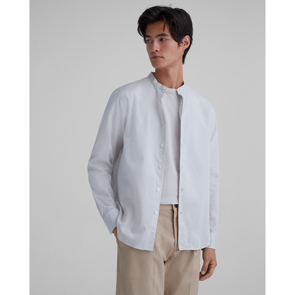 band collar formal shirt