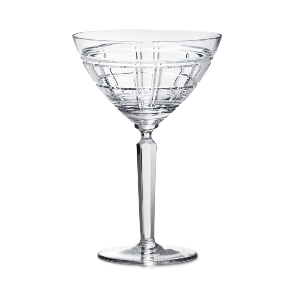 Shop Ralph Lauren Hudson Plaid Martini Glass In Clear