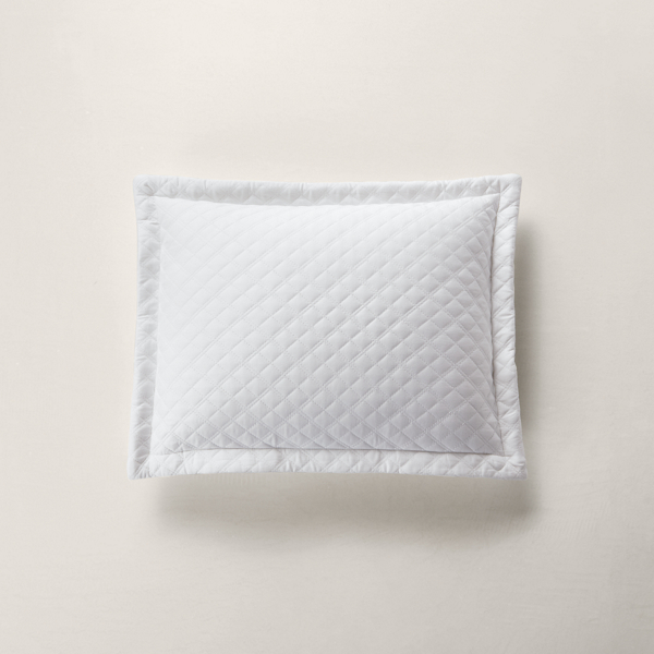 Ralph Lauren Argyle Sateen Throw Pillow In Studio White