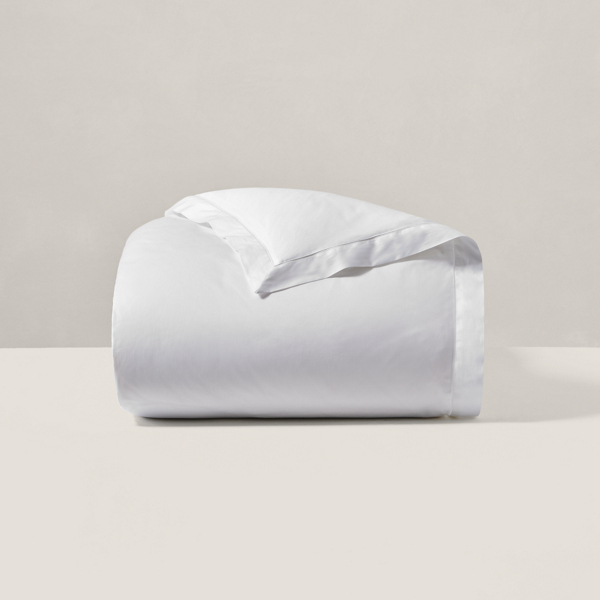 Shop Ralph Lauren Organic Cotton Sateen Border Duvet Cover In Parchment