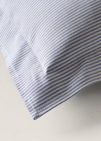 Shop Ralph Lauren Organic Cotton Oxford Reversible Sham In Blue And White