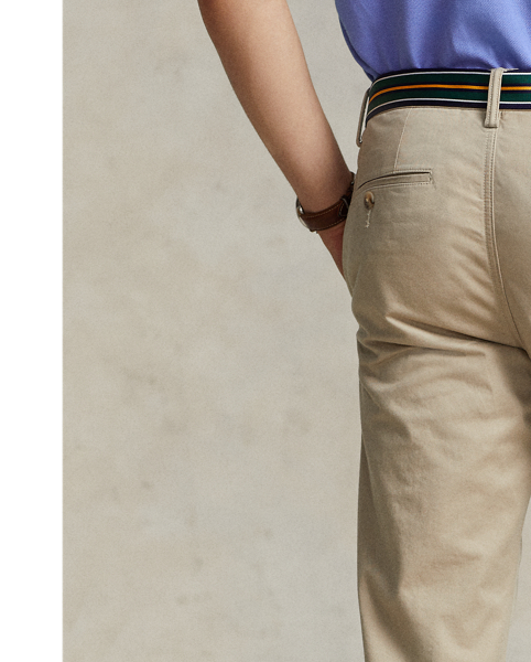 Specially washed to create a timeworn look, these stretch chino trousers are a Polo must-have.
