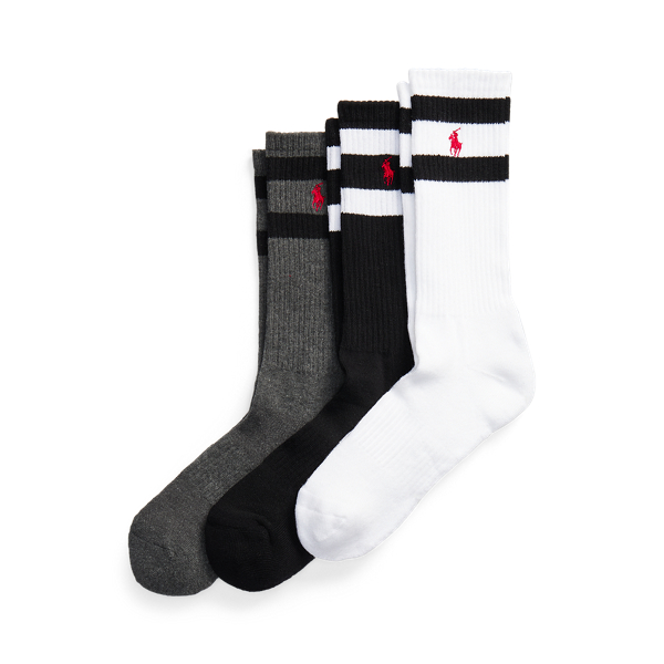 Ralph Lauren Sport & Swimwear Abbigliamento sportivo Intimo sportivo Tre paia di calze sportive a righe 