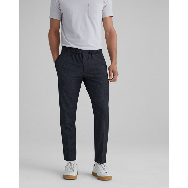 Image of Club Monaco Black Check Elasticated Waist Pants in Size L