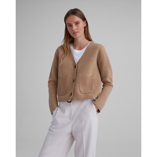 boiled wool cardigan womens