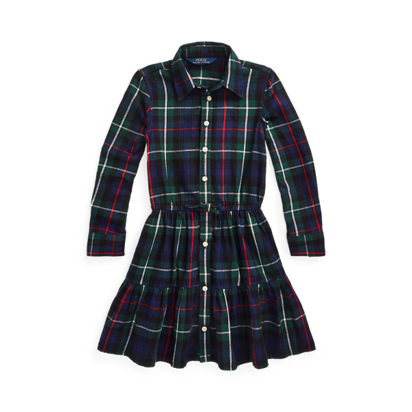 Ralph LaurenRalph Lauren Plaid Cotton Twill Shirtdress in Green Black