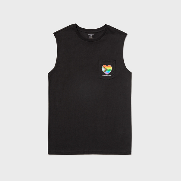 Image of Club Monaco Black Pride Sleeveless T-Shirt in Size XS