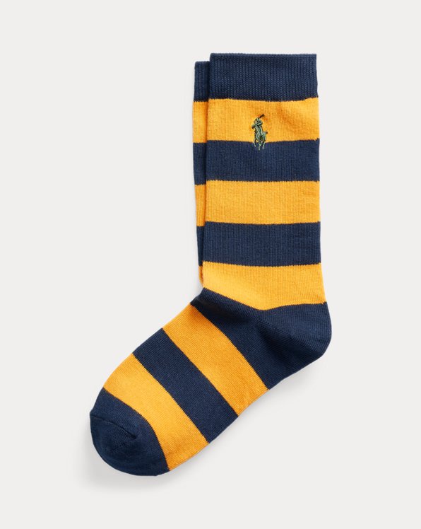 Rugby-Stripe Cotton-Blend Crew Socks