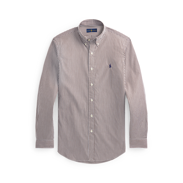 Chemise rayée ajustée en popeline