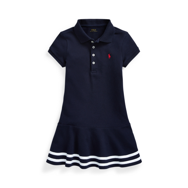 GIRLS 1.5-6.5 YEARS Striped Stretch Mesh Polo Dress 1
