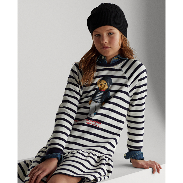 GIRLS 7-14 YEARS Polo Bear Cotton Fleece Dress 1
