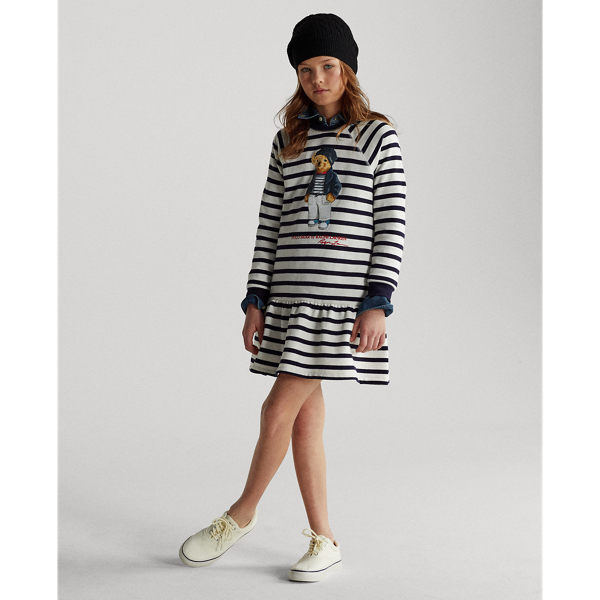 GIRLS 7-14 YEARS Polo Bear Cotton Fleece Dress 4