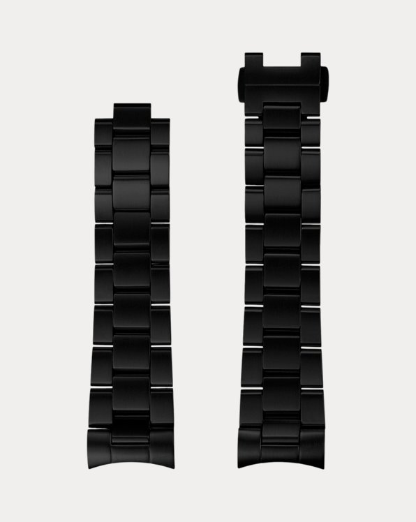 Zwarte roestvrijstalen horlogeband