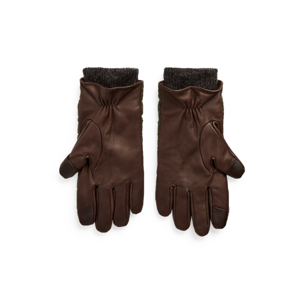 Polo Ralph Lauren Quilted Touch Screen Field Gloves In Black