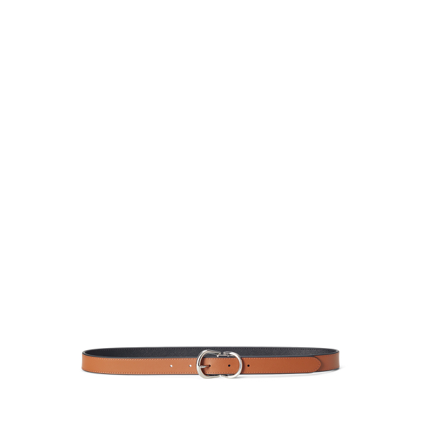 Ralph Lauren Reversible Crosshatch Leather Belt In Black/lauren Tan