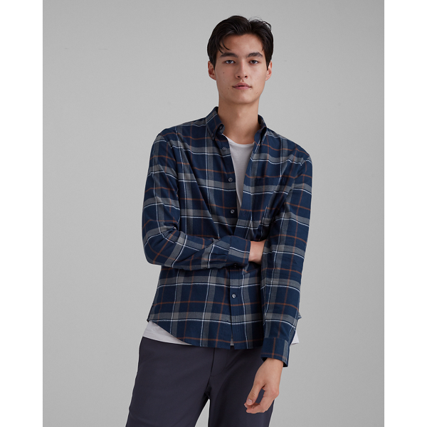 Image of Club Monaco Malt Open Plaid Flannel Shirt in Size XL