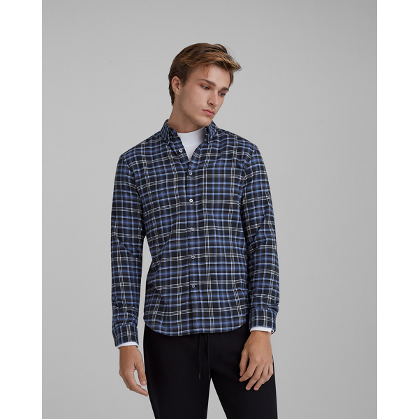 Image of Club Monaco Black Multi Plaid Flannel Shirt in Size XS