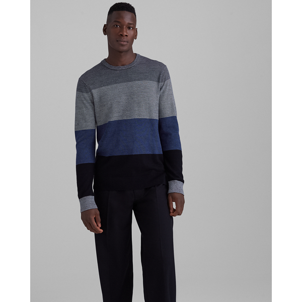 colorblock crewneck sweater