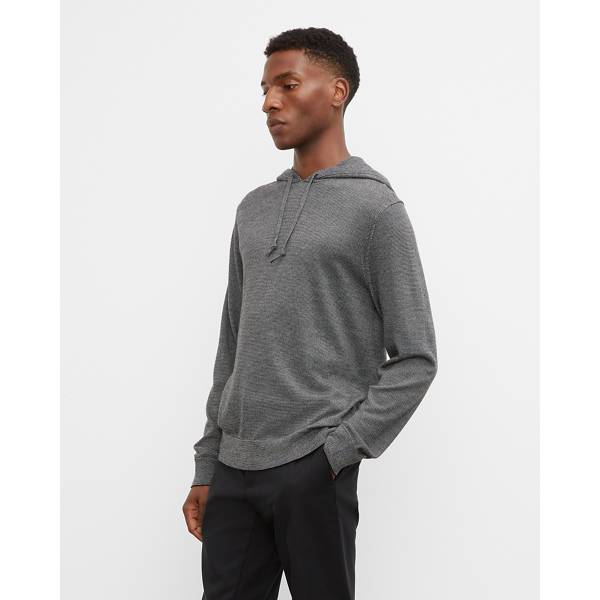 Image of Club Monaco Black And Grey Merino End-on-End Hoodie in Size XS