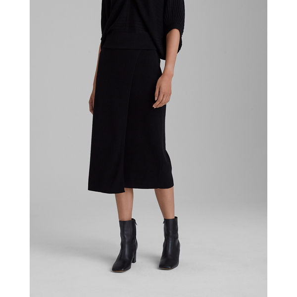 Image of Club Monaco Black Knit Midi Skirt in Size XL
