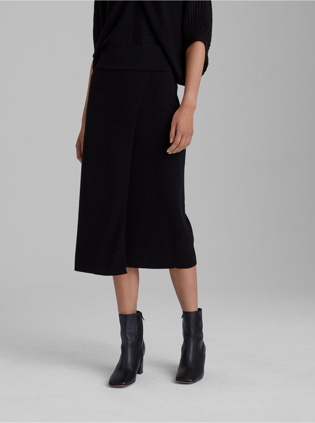 클럽 모나코 니트 스커트 Club Monaco Knit Midi Skirt,Black