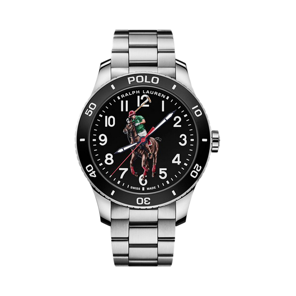 Polo Watch Black Dial Steel Bracelet