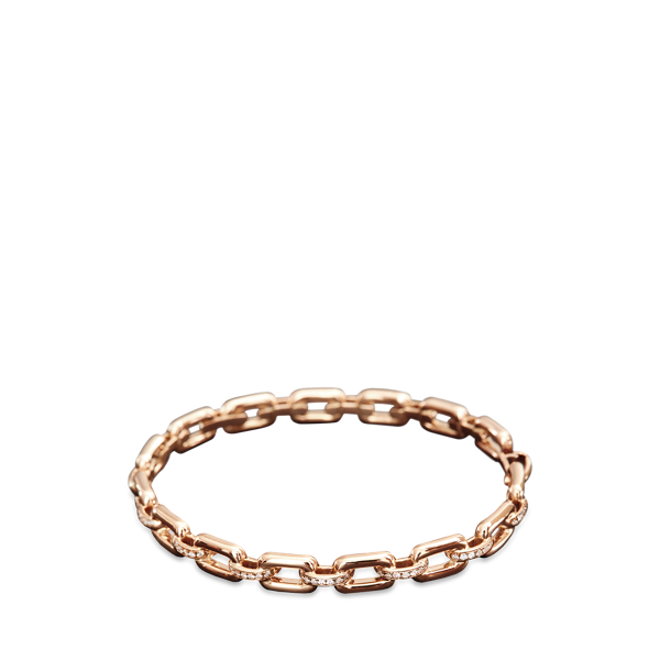 Pulseira em ouro rosa e semi-pavé