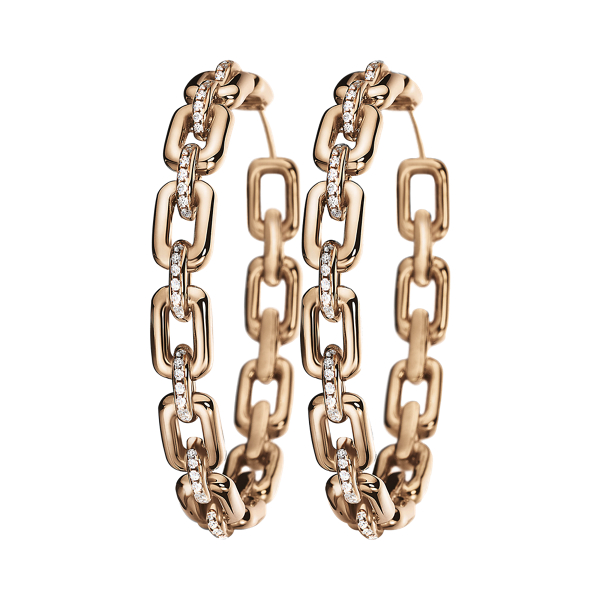 Pave Rose Gold Hoop Earrings