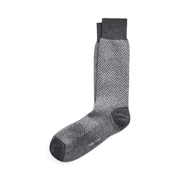 Herringbone Cashmere-Blend Dress Socks