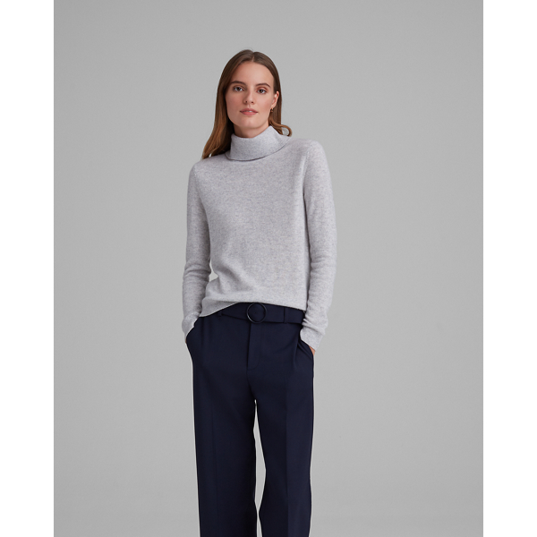 grey cashmere turtleneck sweater