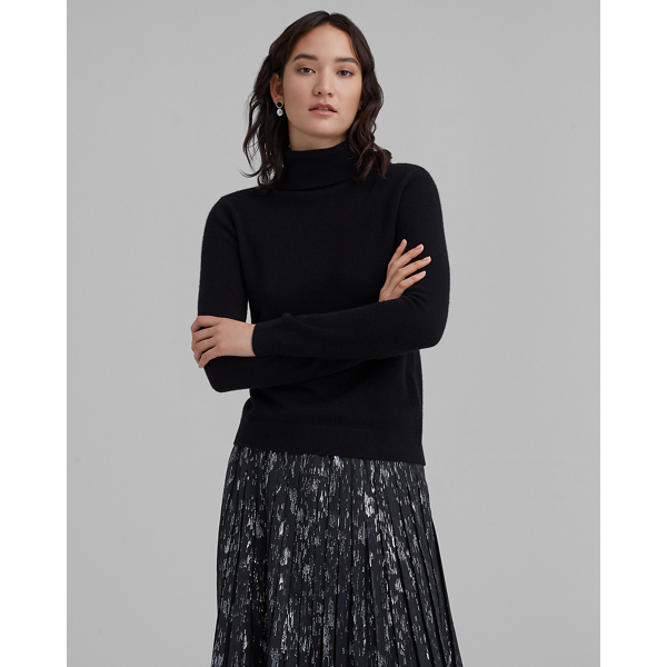 Image of Club Monaco Black Gennadi Cashmere Turtleneck Sweater in Size XS