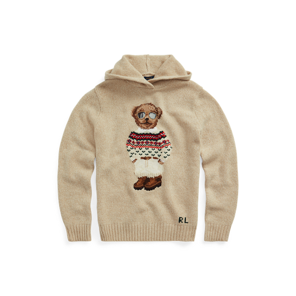 Sweat à capuche Polo Bear laine mélangée