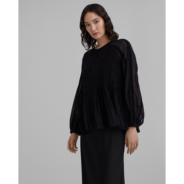Image of Club Monaco Black Textured Zigzag Stripe Top in Size S
