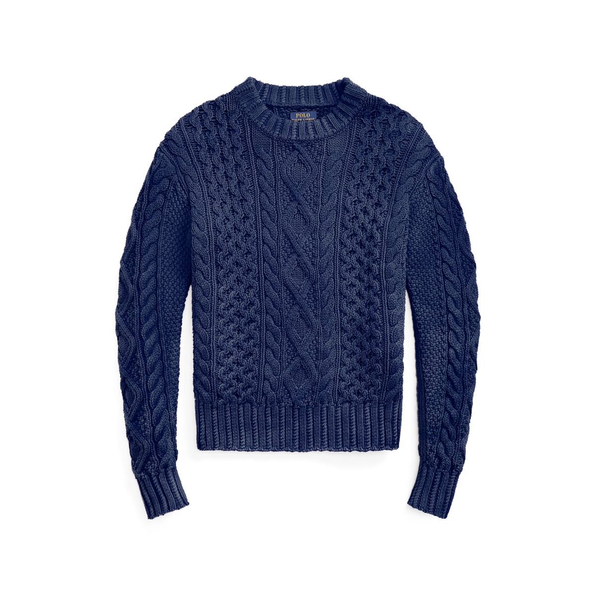 Aran-Knit Cotton Sweater