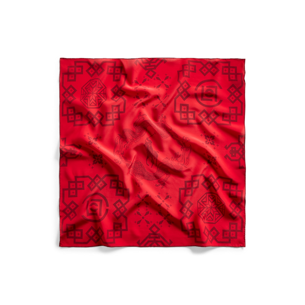 Écharpe en soie Polo x CLOT motif royal