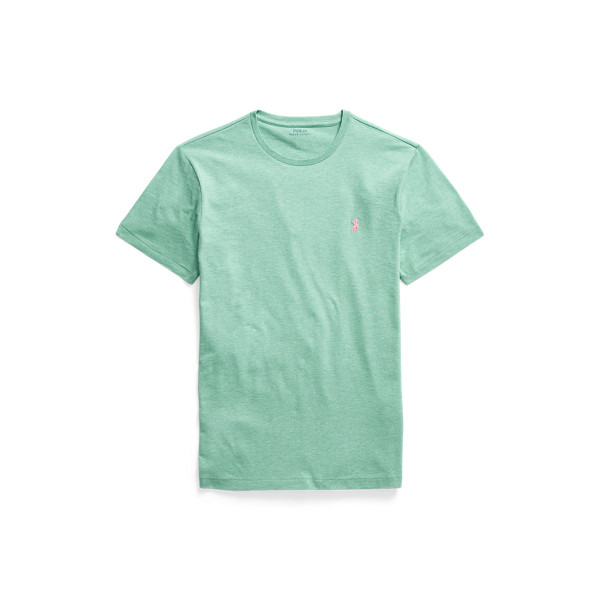 Ralph Lauren Custom Slim Fit Jersey Crewneck T-shirt In Resort Green Heather