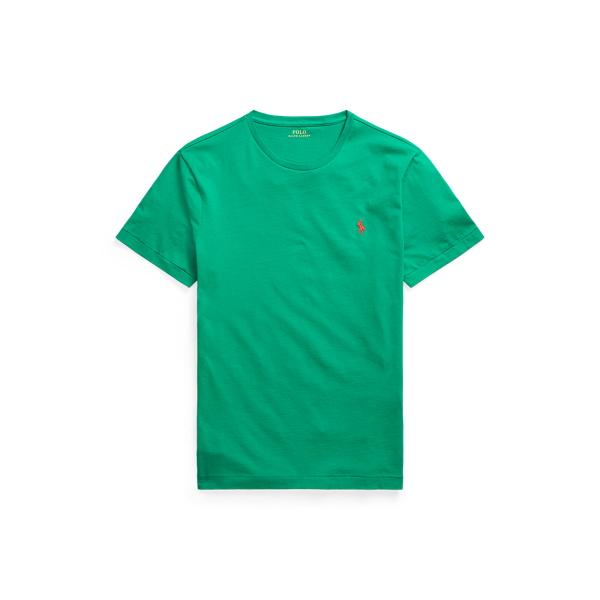 Ralph Lauren Custom Slim Fit Jersey Crewneck T-shirt In Scarab Green