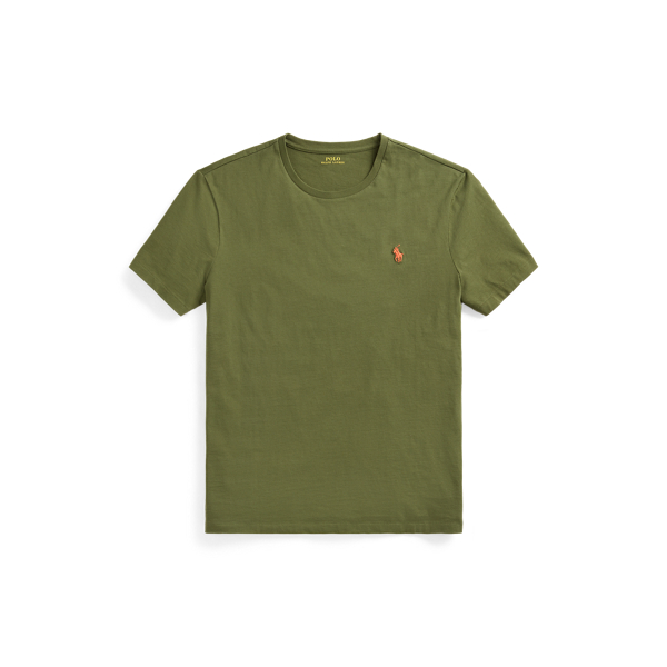 Ralph Lauren Custom Slim Fit Jersey Crewneck T-shirt In Supply Olive