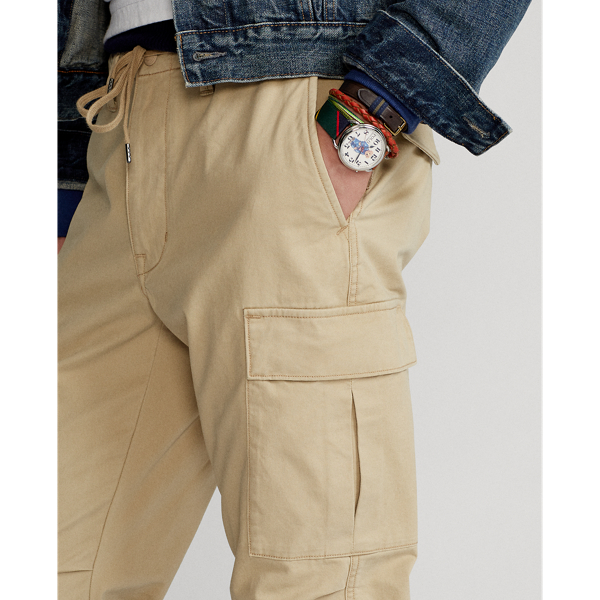Shop Ralph Lauren Stretch Slim Fit Twill Cargo Pant In Classic Khaki