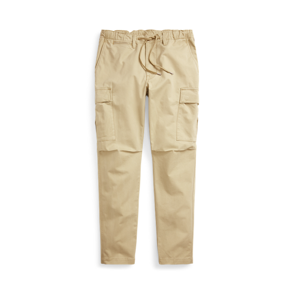 Pantalon cargo en sergé slim stretch